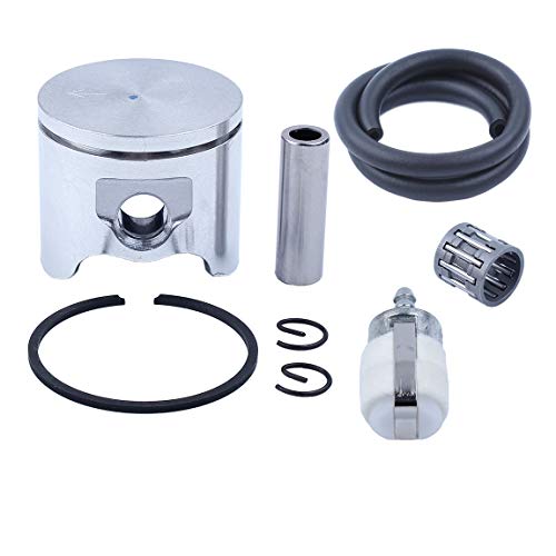 Haishine Kit de reconstruction de ligne de filtre à carburant portant l'axe de piston de 42mm pour Husqvarna 340 345 346 346XP Pour Jonsered 2145 Pièces de moteur de tronçonneuse à gaz Cover