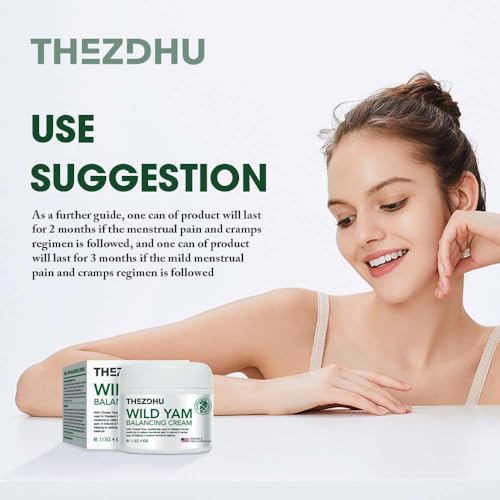 Image of Wild Yam Cream for Hormone Balance: （4 Oz ） Organic Wild Yam Cream for Women with Menopause & Menstrual, Natural Premium Plant Recipe for All Skin Types.