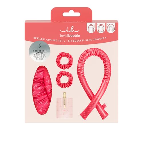 invisibobble GIFT SET Beach Curl L - Hitzefreies Lockenset für große, voluminöse Strandwellen – Enthält 2 Haargummis, 1 Lockenwickler, 1 Haarspange & 1 Lockenband – Perfekt für glamouröse Looks
