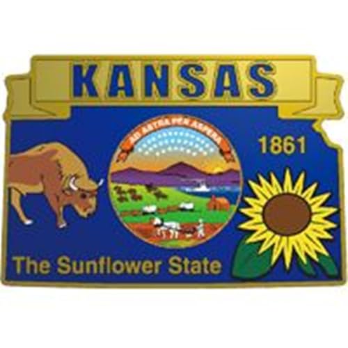 Mapa de Kansas en relieve visual para decoracion de oficinas y estudios de viaje