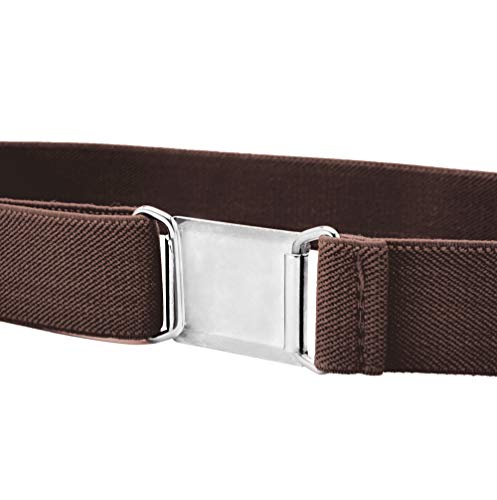 Buyless Fashion Kids Toddlers Baby Adjustable Elastic Stretch Belt with Silver Buckle - 5101-Brown4