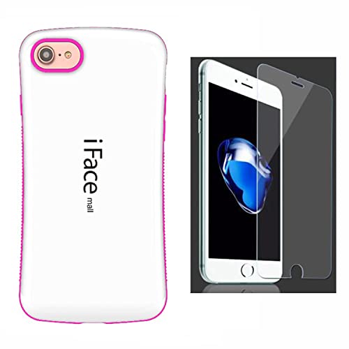 【ホワイト版 iFace mall iPhone SE (第3世代/第2世代) /7/8 互換品 ケース & 2.5D強化ガラスフィルム】 iPhone7 8 SE2 SE3 カバー アイフォン7 耐衝撃 画面保護フィルム (iPhone SE (第3世代