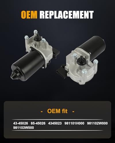 Image of ROADFAR Front Windshield Wiper Motor Fit for Hyundai for Elantra 2009-2012 | Fit For Hyundai For Elantra GT 2013|For Santa Fe 2013-2018|For Santa|For Kia For Sportage 2011-2015|OE 981101H000|5 Pins
