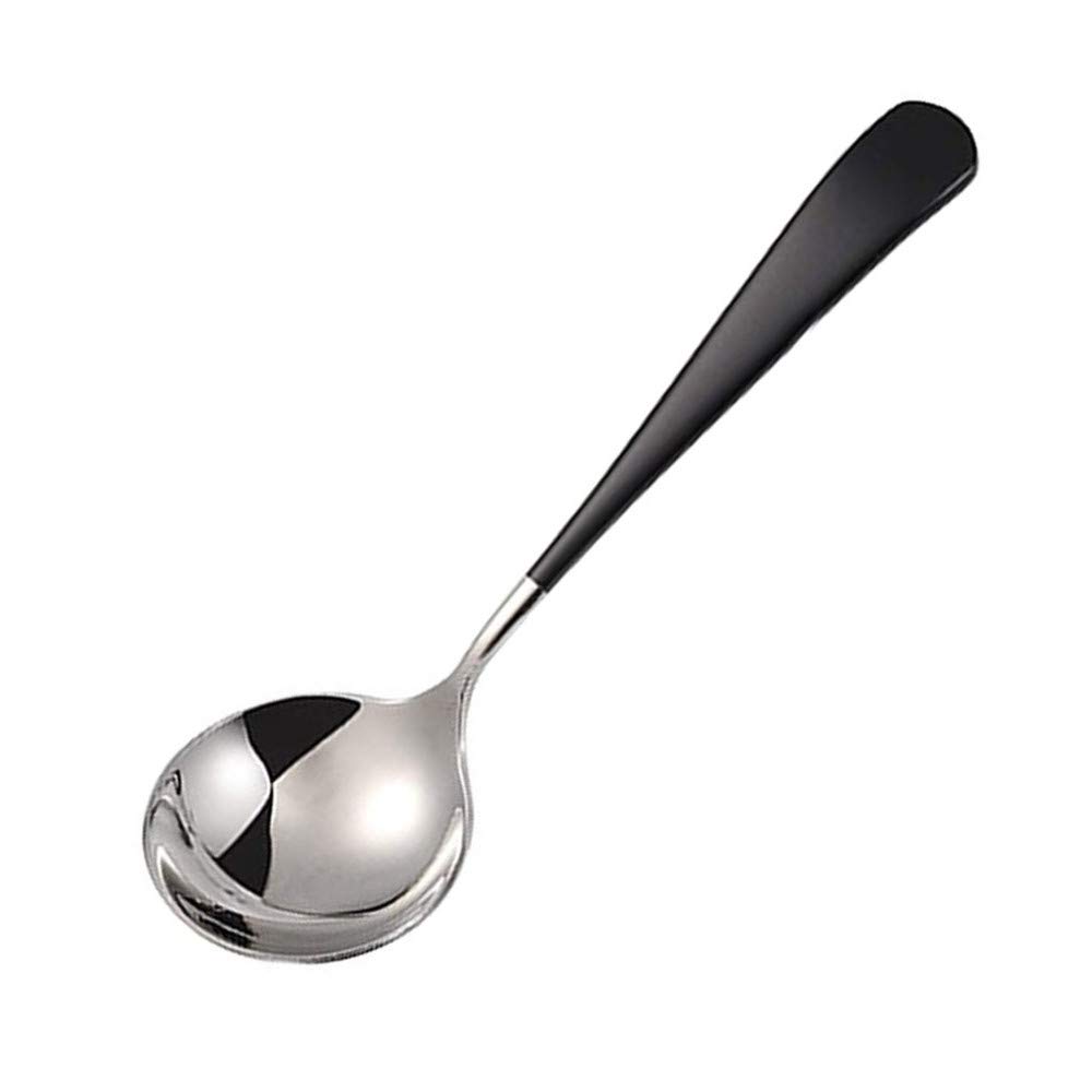 Set 12 Cucchiaini In Acciaio Inox 18/10 – Testa Rotonda, Manici Colorati (Nero, Rosso, Verde, Rosa) – 16 Cm - 5