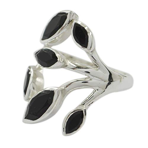 Bague en Argent 925 et Onyx Noir Naturel RIYO précieuses