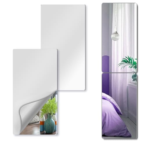 Image of Shatterproof Wall Mirror Full Length for Bedroom, Acrylic Gym Mirrors for Home, Extra Thick: 0.12 inch, 10.04 x 14 inch x 1 Pcs, Workout Mirrors Safe for Kids, Over The Door, Long Wall Mounted