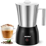 Secura Detachable Milk Frother, 17oz Electric Milk Steamer Stainless Steel, Automatic Hot/Cold Foam and Hot Chocolate Maker with Dishwasher Safe, 120V