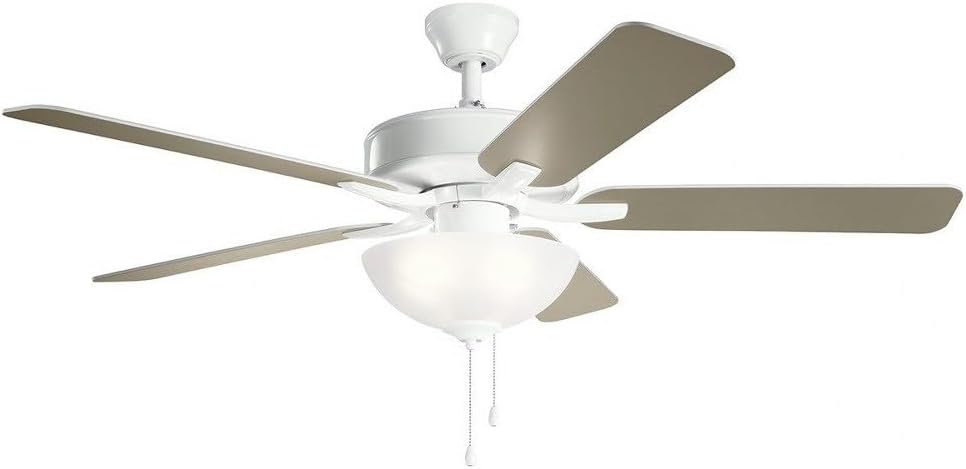 330017SNB Basics Pro Select 52" Convertible Ceiling Fan with LED Lights, Satin Natural Bronze