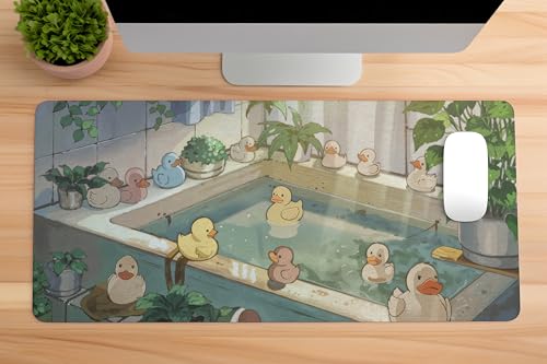 Image of Duck Party Premium Desk Mat | Anti-Skid | Anti-Slip | 90 * 42 cm | Laptop Mat for Work from Home /Office /Gaming- Extended Mouse pad and Keyboard Desk mat