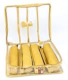 atorakushonSatin Fabric 4 Rod Bangle Box Organizer for Women Girls Jewellery Pouch Storage Bag Makeu