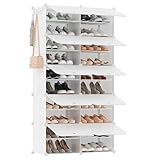 SONGMICS Étagère à Chaussures 10 Compartiments, Étagère de Rangement Modulable, Compa...