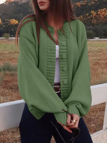 Saodimallsu Womens Long Sleeve Button Down Cardigan Sweaters Crew Neck Open Front Knit Casual Loose Fit Fall Sweater Coat3