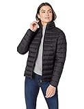 Amazon Essentials Women's Lightweight Long-Sleeve Full-Zip Water-Resistant Packable Puffer Jacket, Black, Medium