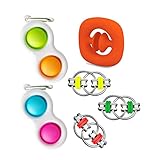 Newest Sensory Fidget Toy Set 6 PCS Pack with 2 Simple Dimple Fidget Toy, 3 Flippy Chain Toy and 1...