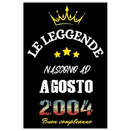 Le leggende nascono ad Agosto 2004: Idea Regalo di compleanno 19 anni per donne e uomini / Quaderno a righe, 100 pagine"