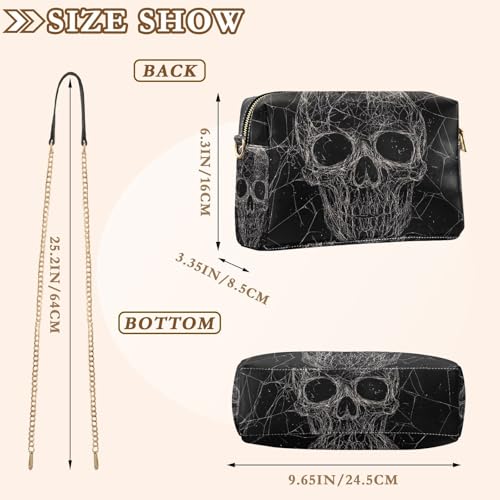 Crossbody Bag for Women Spider Web Skull Vegan Leather Shoulder Handbag with Strap Crossover Sling Backpack Ladies Purse Fashion Satchel3