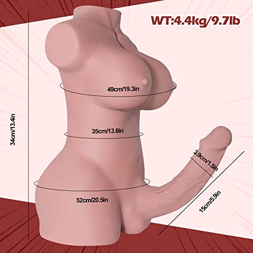 Shemale Sex Doll With Torso Realistic Dildo Breasts And Tight Anal Hole (9.8Lb), Transsexual Love Doll Hugh Penis Adult Sex Toy For Men Women Couple Unisex Masturbation Sex Fun #TOP2