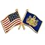 Pennsylvania and USA Gold-Colored Plated