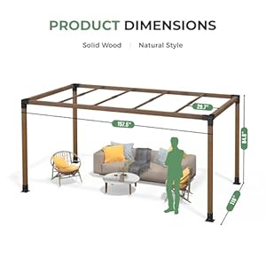 10' x 13' Wood Pergola Outdoor, Wooden Pergola Grape with Stable Structure for Climbing Plant Support, Painted Wood Pergola for Garden Porch Yard with Expansion Screws Included, Dark Brown 10 x 13 Wood Pergola Outdoor Wooden Pergola Grape with Stable Structure for Climbing Plant Support Painted Wood Pergola for Garden Porch Yard with Expansion Screws Included Dark Brown