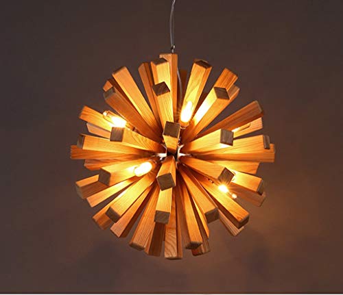 Preisvergleich Produktbild DEED Einfache Moderne Persönlichkeit Lampen, Retro Kronleuchter Massivholz Retro Deckenleuchte / Holz Leuchte G9 Led Leuchten