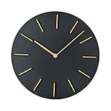 MOTINI Silent Wall Clock,11 Inch Round Modern Quartz Battery Operated Wall Clocks Non-Ticking Easy to Read Wall Decoration for Bedroom Home Office,Black