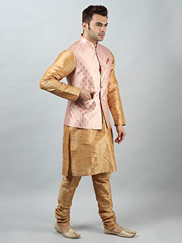 Image of Uri and MacKenzie Men's Silk Blend Kurta Pajama with Designer Ethnic Nehru Jacket /Modi Jacket