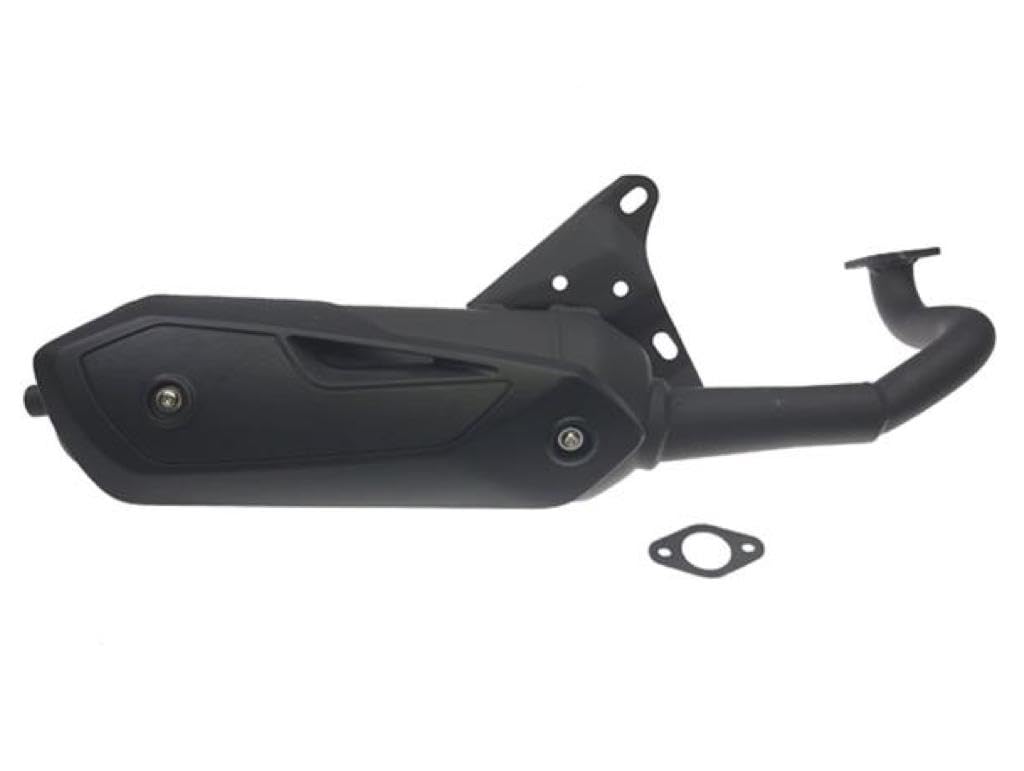 Silent-Pro Auspuff Schwarz E-geprüft – passend für Yamaha Aerox, Jog, Neos, Zuma – 50cc 2-Takt Roller mit Minarelli Motor – E-Geprüft