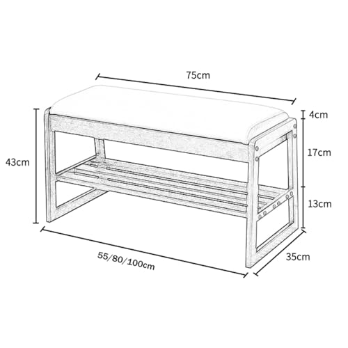 Banc à chaussures 55cm pour petits espaces avec assise et coffre rabattable - 3