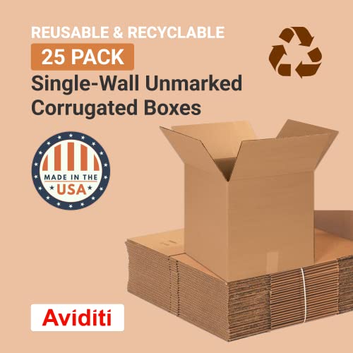 Image of BOX USA Shipping Boxes Medium 14 inchL x 14 inchW x 14 inchH 25-Pack - Corrugated Cardboard Box for Moving, Mailing, Packing, Packaging and Storage