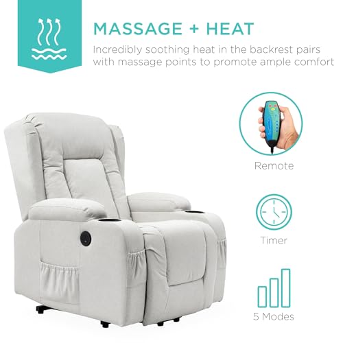 Sillón reclinable eléctrico amplio con masaje y calor miniatura 3