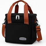 Bolsa Térmica Lancheira 8L Porta Marmita com 2 Compartimentos – Mantém Alimentos Quentes e Frios, Ideal para Trabalho, Escola e Viagens – Preta