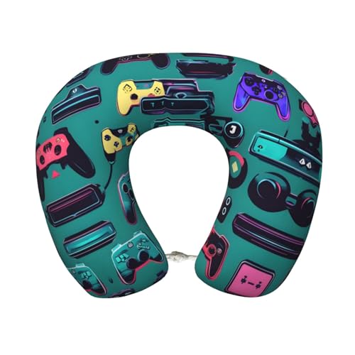 Almohada para cuello de poliéster color negro miniatura 1