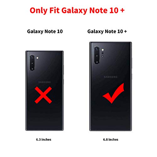 SALAWAT Galaxy Note 10 Plus Case, Slim PU Leather Vintage Shockproof Phone Case Cover Lightweight Soft TPU Bumper Hard PC Hybrid Protective Case for Samsung Galaxy Note 10+ 5G 6.8inch 2019 (Black) by SALAWAT - Used condition - Image 2