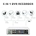 5MP Lite 4CH DVR Digital Video Recorder, RUSFEIDA 5M-N 6 in 1 AHD/TVI/CVI/XVI/CVBS/IP Analog Security Camera System, Face Detection, 24/7 Recording (NO HDD)