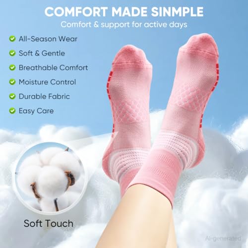 Image of IRAMY Compression Ankle Support Socks Women - Wicking, Cushioned Athletic, Plantar Fasciitis Relief 2 /3 /6 Pairs