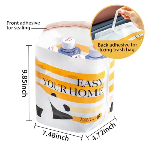 Image of 60PCS Portable Car Trash Bag with Self-Adhesive Strips Disposable Self-Standing Car Garbage Bags Waterproof Leak-Proof Easy Stick-On for Cars Office Kitchen Bedroom Travel and Camping