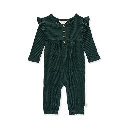 Image of Burt's Bees Baby Baby Girls Romper - 100% Organic Cotton, One-Piece Shortall Girl Outfit for Sizes Newborn to 24 Months