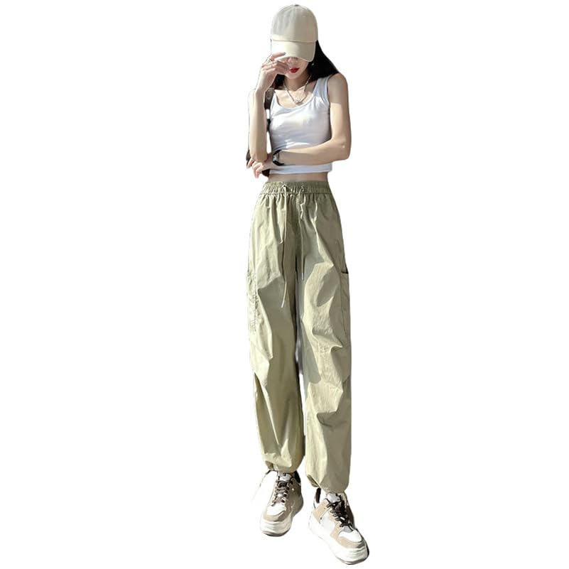 Pantalon cargo de sport rétro américain large et léger pour l'été