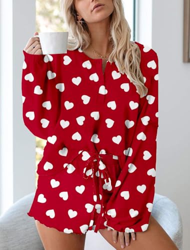 Image of Roshop Halloween Pajama Women's Pumpkin Matching Top & Shorts Loungewear Set