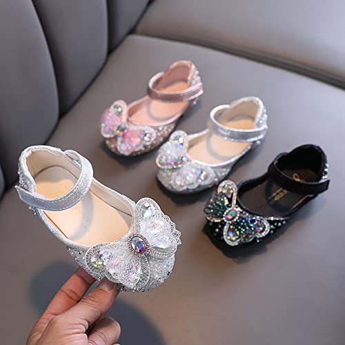 Girls Glittler Bow Dress Shoes Princess Kids Toddler Crystal Flats Flower Wedding Party Shoes Sandals4