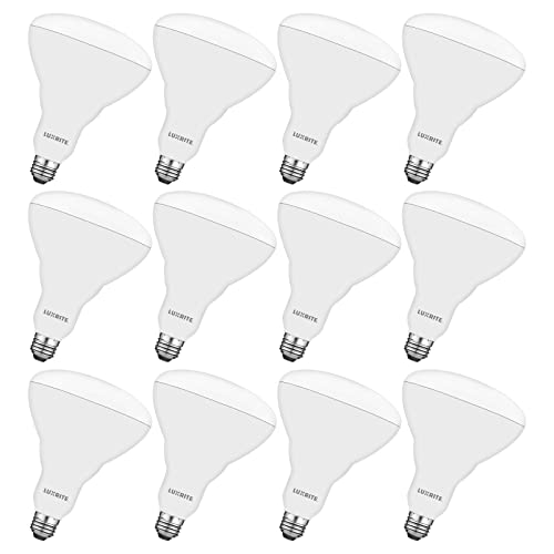 Luxrite BR40 LED Light Bulbs, 85W Equivalent, 3500K Natural White, Dimmable, 1100 Lumen, LED Flood Light Bulb, 13W, E26 Medium Base, Indoor/Outdoor - Perfect for Office and Recessed Lighting (12 Pack)