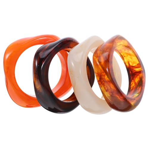 Bracelets manchettes larges POPETPOP en acrylique géométrique irrégulier x4