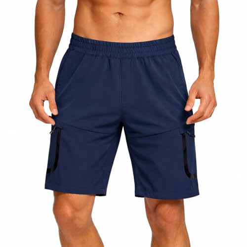 Blu Apparel Mens Cargo Hiking Shorts Lightweight Breathable Outdoor Quick-Dry Sports Shorts for Walking Climbing Running Gym Shorts for Men (UK, Numeric, 34, Regular, Regular, Navy)