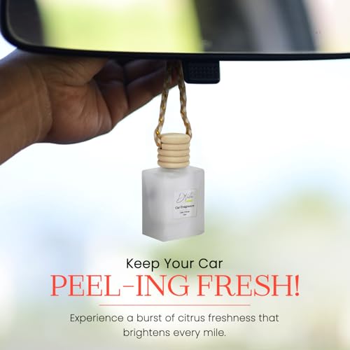 Image of D'Velas 40 Ml Car Fragrance Diffuser Set Long-Lasting Upto 120 Days | Zesty Orange | No Paraben | 10 Ml Wooden Lid Bottle with 30 Ml Refill | Perfume Diffuser | Odor Eliminator for Car Interior