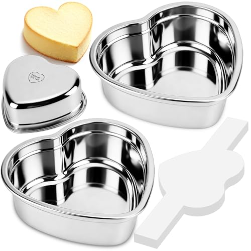 Heart Shaped Cake Pans 2PCS 8 Inch Heart Cake Pan with 60 Parchment Paper