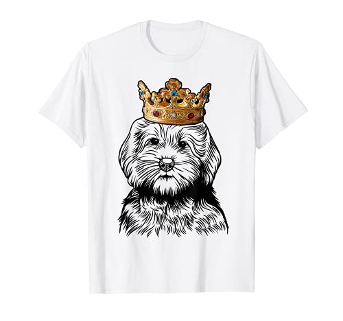 Goldendoodle Dog Wearing Crown T-Shirt, Black