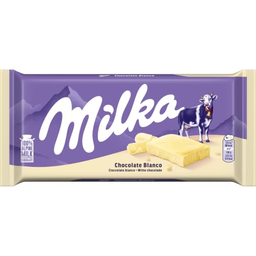 Milka Tableta de Chocolate Blanco de los Alpes, 90g