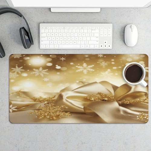 Pad para escritorio grande Gold Silk Navidad impermeable miniatura 5