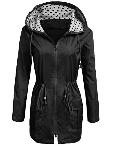 SoTeer Rain Jacket Women's Waterproof Raincoat with Hood Lightweight Packable Ladies Outdoor Hooded
