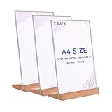 ✅【Alta qualità e design a doppia faccia】Il nostro supporto per cartelli acrilici è realizzato in materiale acrilico di alta qualità, liscio, trasparente, ad alta resistenza, robusto e durevole.Supporto verticale a doppia faccia che visualizza in modo chiaro ed efficiente immagini e poster.